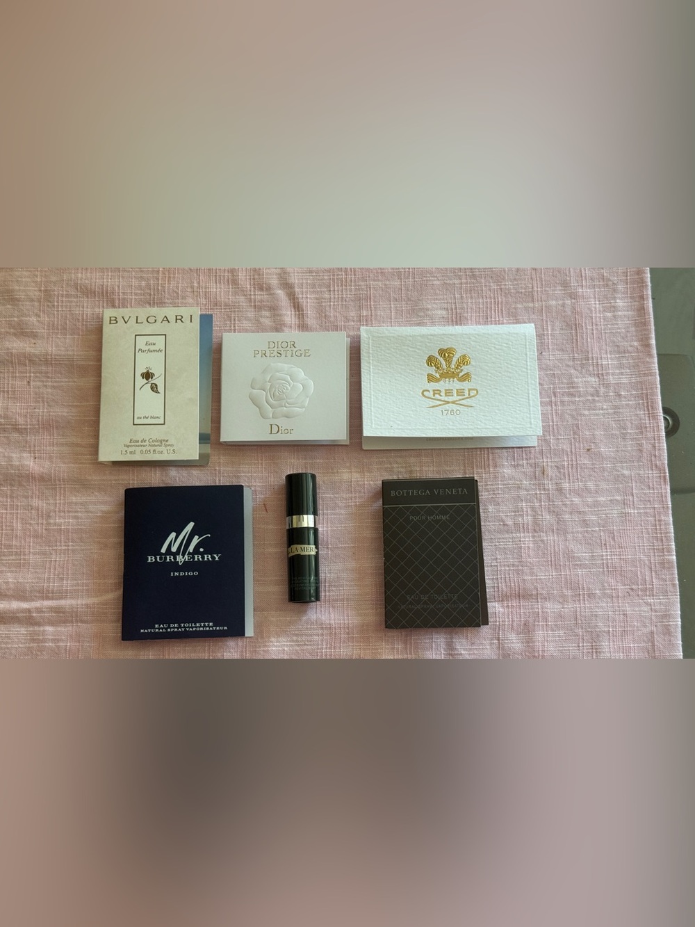 Luxury Sampler Lot 6 Creed Dior Prestige La Mer Bvlgari Burberry Bottega